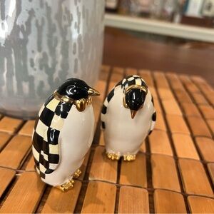 MacKenzie-Childs Courtly Check Penguin Salt & Pepper Shakers